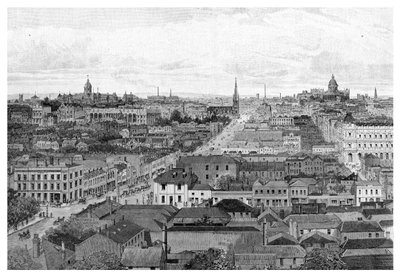 Melbourne mirando al este, Victoria, Australia, 1886 de Unbekannt