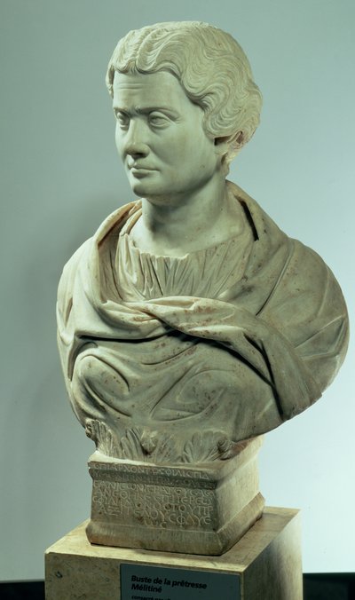Melitene, sacerdotisa de la Madre de los Dioses, busto de mármol romano, consagrado en 162 d.C. de Unbekannt