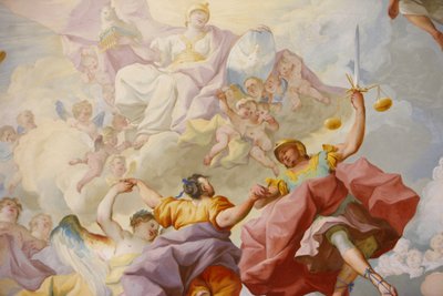 Fresco de la justicia por Paul Troger (1732), biblioteca de la abadía de Melk, Austria de Unbekannt