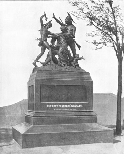 Memorial de la Masacre de Fort Dearborn, Chicago, Illinois, EE.UU., c. 1900 de Unbekannt