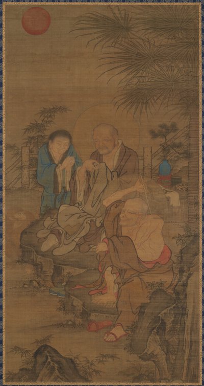 Remendando ropa al sol de la mañana, dinastía Ming, siglo XV-XVI de Unbekannt