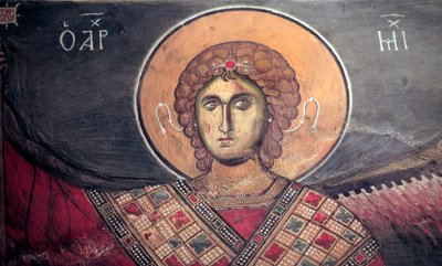 Arcángel Miguel fresco bizantino de la iglesia Panagia tou Arakos siglo XII Chipre Iglesias pintadas sitio UNESCO Troodos, Chipre de Unbekannt