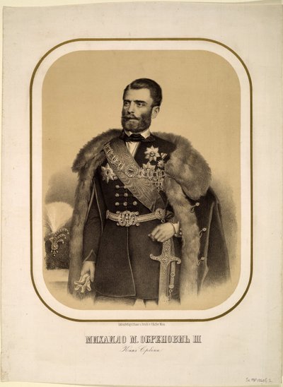 Mihailo Obrenovic III 1823-1868, Príncipe de Serbia, ca. 1860 de Unbekannt