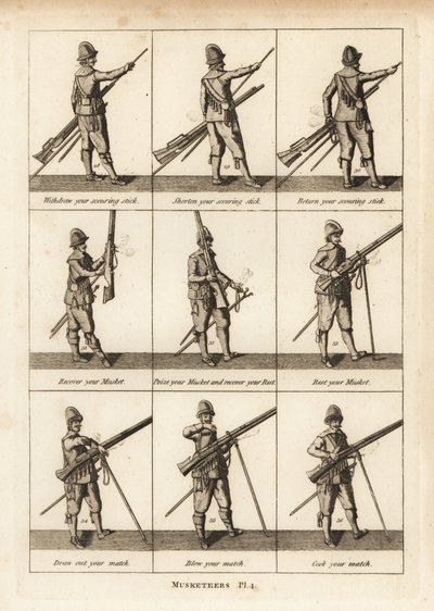 Ejercicios militares de mosqueteros de Unbekannt