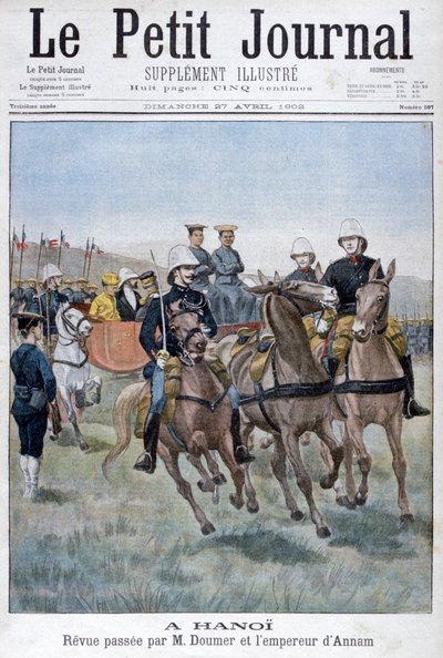 Revisión militar por Paul Doumer y el Emperador de Annam, Hanói, Indochina de Unbekannt