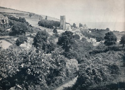 Minehead - Vista del Pueblo y la Iglesia, 1895 de Unbekannt