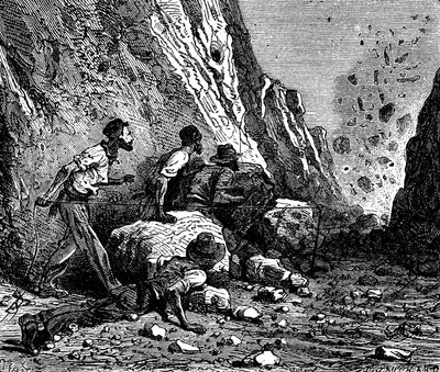 Mineros explotando, 1879 de Unbekannt