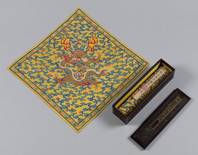 Mezcla de aguas claras y turbias en la confluencia de los ríos Jing y Wei, 1736-95 de Unbekannt