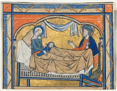 Miniatura extraída de un Salterio: La Natividad, c. 1270 de Unbekannt