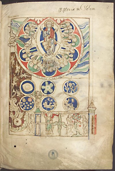 Miniatura Initium creaturae dei del Liber Scivias de Hildegard de Bingen, ca 1220 de Unbekannt