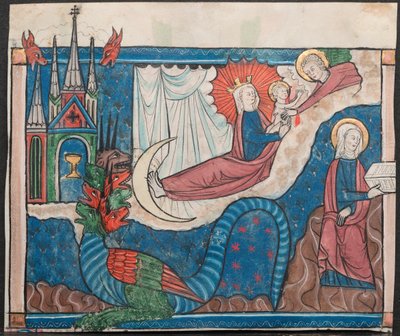 Miniatura de un Manuscrito del Apocalipsis: La Mujer Vestida del Sol, c. 1295 de Unbekannt