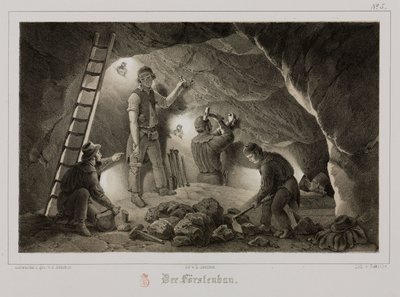Minería, minerales metálicos, mineros, Alemania, c. 1851 de Unbekannt