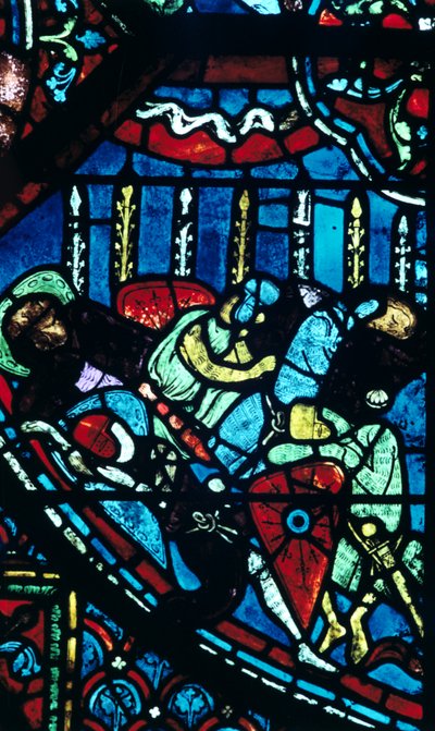 Milagro de las lanzas florecientes, vidriera, Catedral de Chartres, Francia, c1225 de Unbekannt