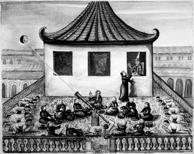 Misioneros mostrando al Rey de Siam un eclipse solar de Unbekannt