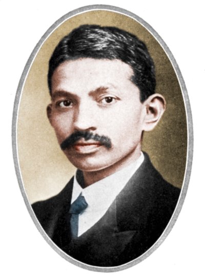 Mohandas Karamchand Gandhi 1869-1948, como un joven de Unbekannt