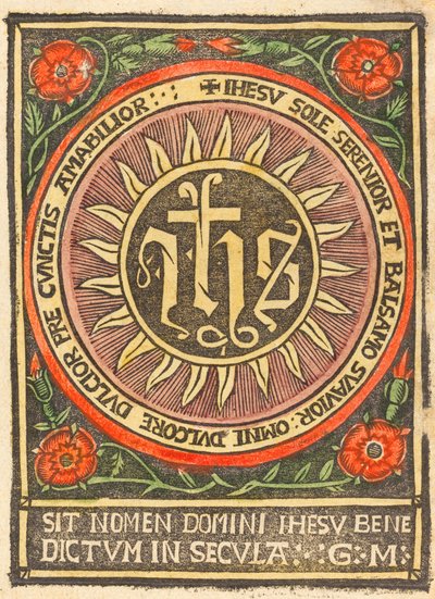 Monograma JHS en un círculo llameante, c. 1500 de Unbekannt