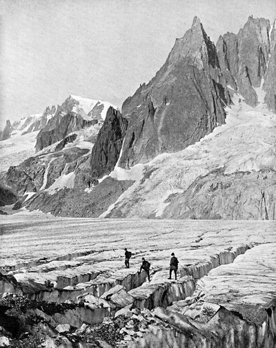 Mont Blanc du Tacul y la Dent du Requin, los Alpes, principios del siglo XX de Unbekannt