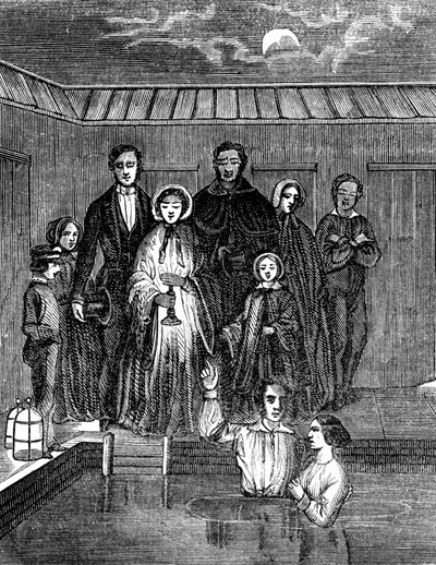 Bautismo mormón por inmersión total, Salt Lake City, Utah, 1853 de Unbekannt