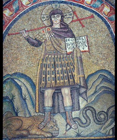Mosaico de Cristo vestido como un soldado romano, siglo VI de Unbekannt