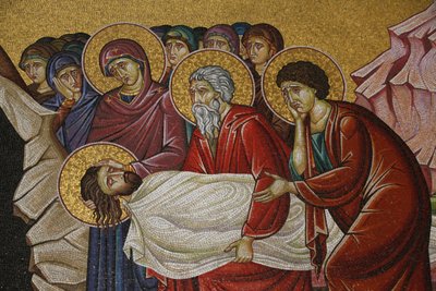 Mosaico de la muerte de Cristo en la Iglesia del Santo Sepulcro, Jerusalén, Israel de Unbekannt