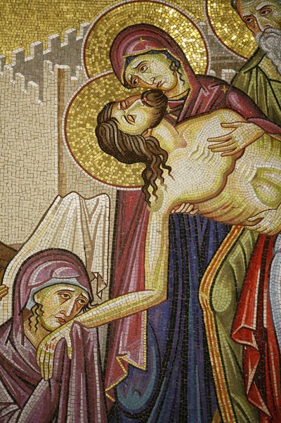 Mosaico de la muerte de Cristo en la Iglesia del Santo Sepulcro, Jerusalén, Israel de Unbekannt
