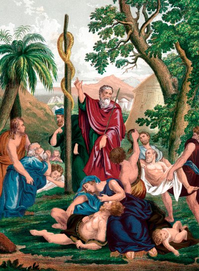 Moisés y la serpiente de bronce de Unbekannt