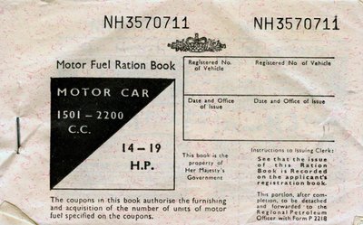 Libro de racionamiento de combustible para motores, c1950s de Unbekannt