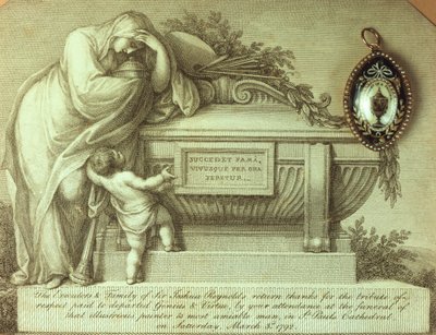 Tarjeta de luto y recuerdo de Sir Joshua Reynolds de Unbekannt