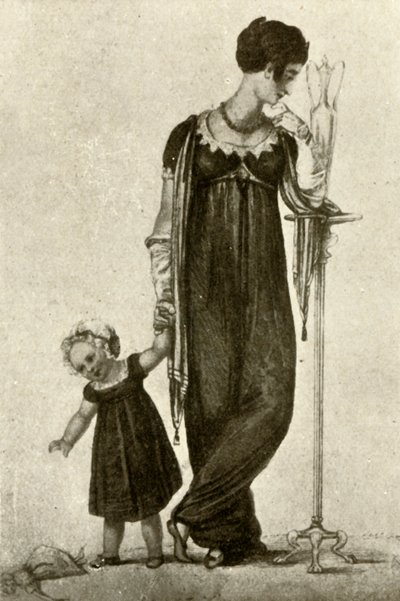 Vestido de luto de madre e hijo, 1809 de Unbekannt