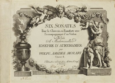 Mozart: Seis sonatas para clavecín o pianoforte con acompañamiento de violín dedicadas a Mademo de Unbekannt