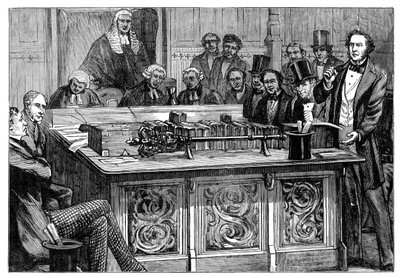 El Sr. Gladstone atacando el primer presupuesto del Sr. Disraeli, 1852 de Unbekannt