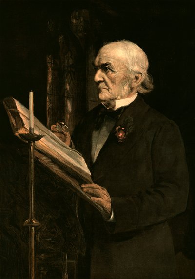 Mr. Gladstone leyendo la lección en la Iglesia de Hawarden, c1890s de Unbekannt