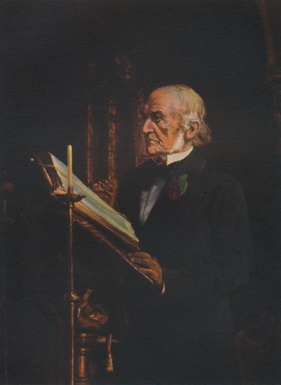 Mr Gladstone leyendo la lección en la Iglesia de Hawarden, c1890s, 1941 de Unbekannt