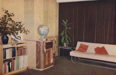 Sala de estar del Sr. J. C. Pritchard en los Isokon Lawn Road Flats, 1936 de Unbekannt