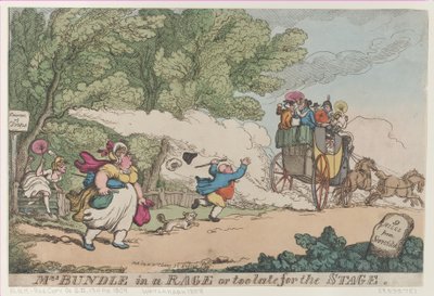 La Sra. Bundle en un Ataque de Ira o demasiado tarde para el Escenario, [1 de julio de 1809], copia después de Unbekannt