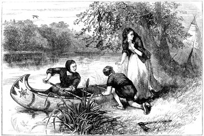 La Sra. Dunstan escapando por el Merrimac, finales del siglo XVII c1880 de Unbekannt