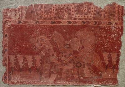 Fragmento de mural con hombre de élite y hojas de cactus maguey, 500-550 de Unbekannt