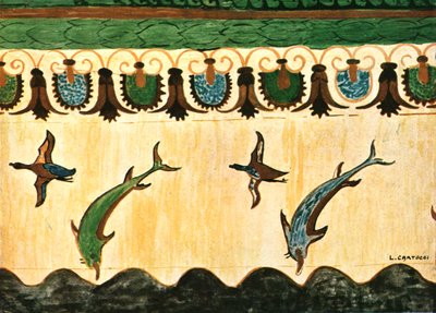 Friso mural en la Tumba de las Leonas, Tomba delle Leonesse, Tarquinia, Italia, 1928 de Unbekannt
