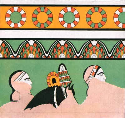 Pintura mural del palacio de Dur-Sharrukin, Asiria, 1928 de Unbekannt