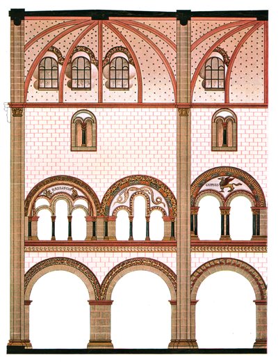Pintura mural en la nave de la Iglesia de San Severus en Boppard, Alemania, 1928 de Unbekannt