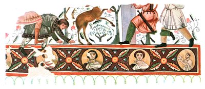 Pinturas murales en las ruinas del Monasterio de San Apolo en Bawit, Egipto, 1928 de Unbekannt