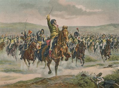 Murat liderando la caballería en Jena, 14 de octubre de 1806, 1896 de Unbekannt