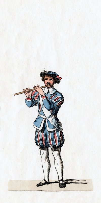 Músico, diseño de vestuario para la obra de Shakespeare, Enrique VIII, siglo XIX de Unbekannt