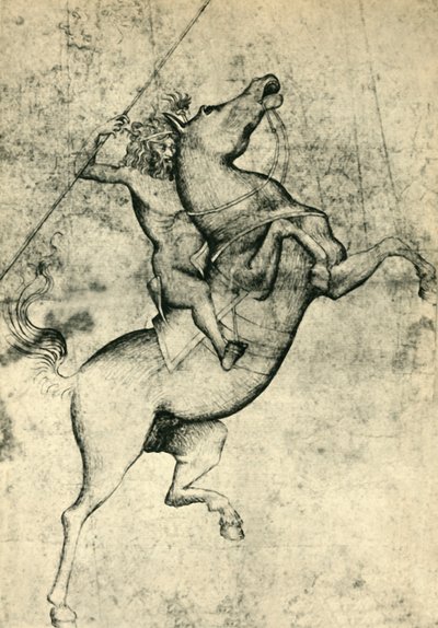 Hombre desnudo montando un caballo, principios del siglo XV, 1943 de Unbekannt