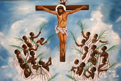 Santuario de los mártires católicos de Namugongo, Kampala. Fresco de la iglesia, Kampala, Uganda de Unbekannt