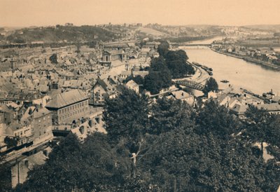 Namur. Vista de la Ciudad y Confluencia de Sambre y Mosa, c. 1900 de Unbekannt