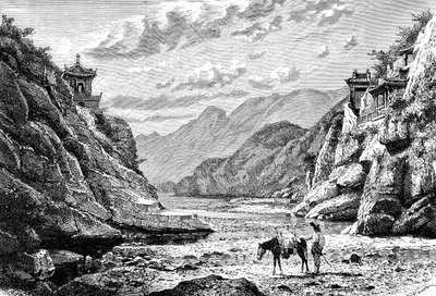 Nan-Kow, puerta de la Gran Muralla, desde Pata-Ling, c. 1890 de Unbekannt