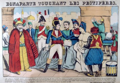 Napoleón Bonaparte Visitando a los Apestados de Jaffa, 11 de marzo de 1799, siglo XIX de Unbekannt