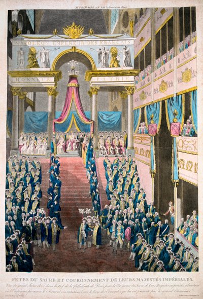 Napoleón Bonaparte es coronado Emperador Napoleón I, 2 de diciembre de 1804, siglo XIX de Unbekannt