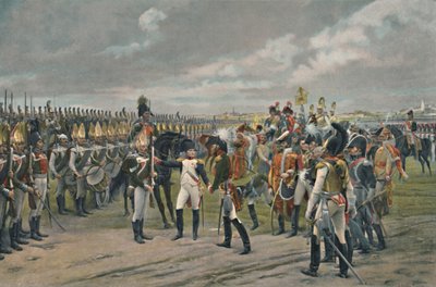 Napoleón decorando al granadero ruso en Tilsitt, 1807, 1896 de Unbekannt